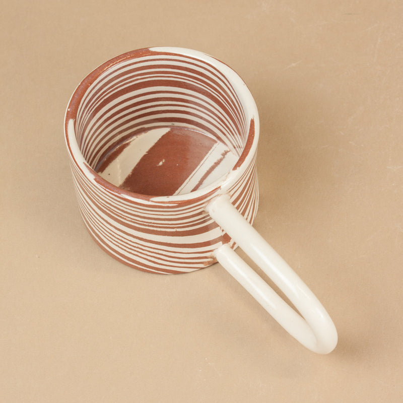 Set of 2 Terracotta & White Marble Loopy Mug