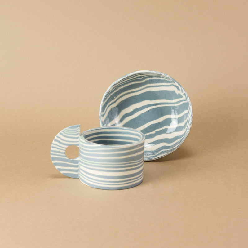 Blue & White Marble Mug