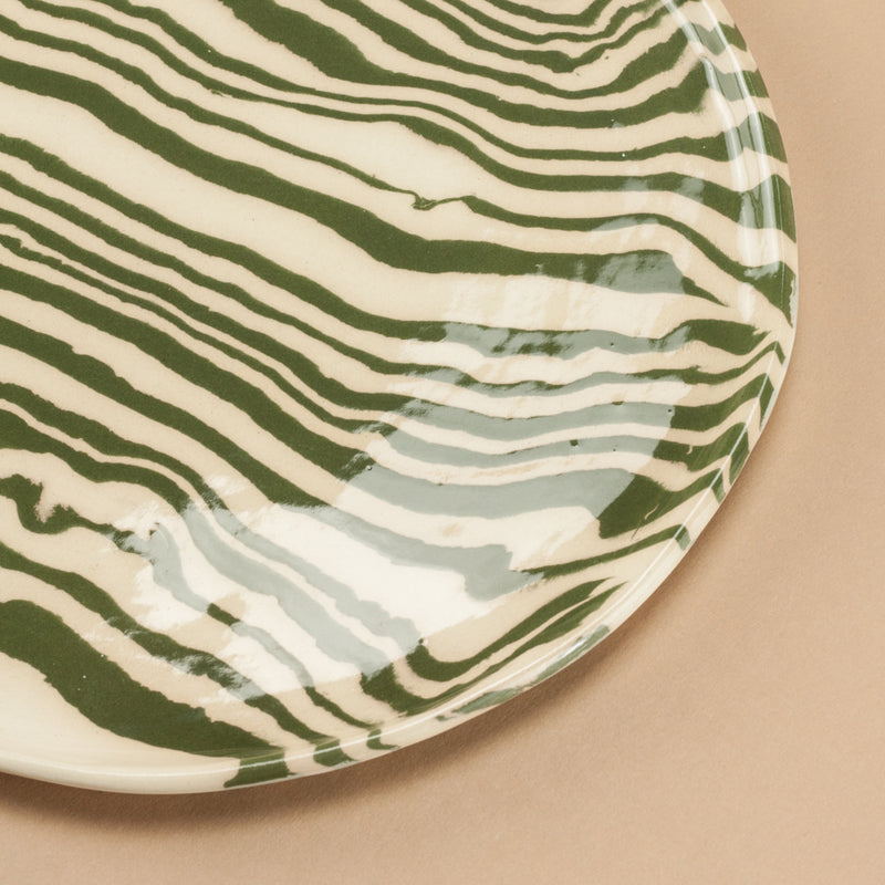 Green & White Dinner Plate