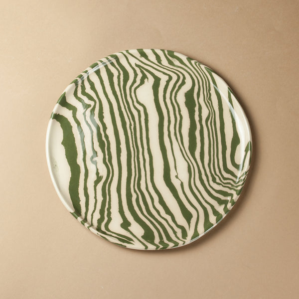 Green & White Dinner Plate