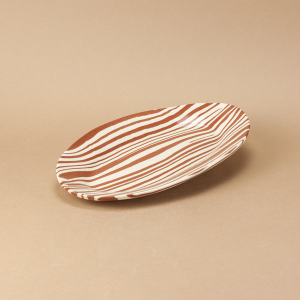 Terracotta & White Small Platter