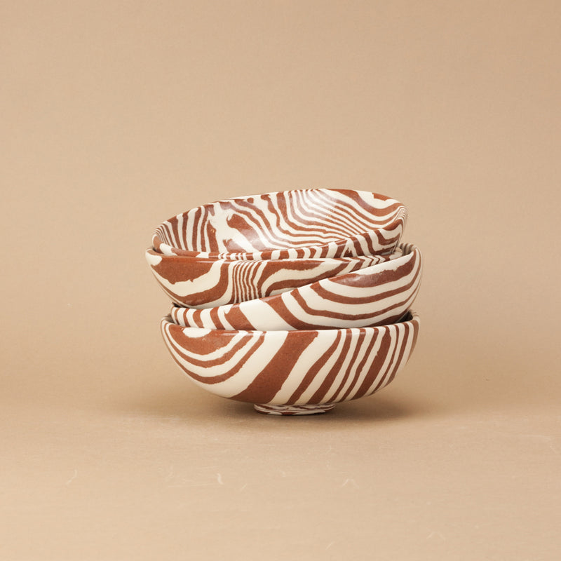 Terracotta & White Small Bowl