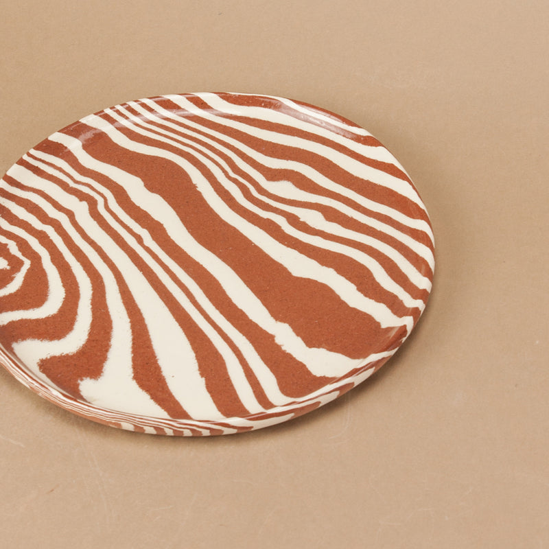 Terracotta & White Side Plate