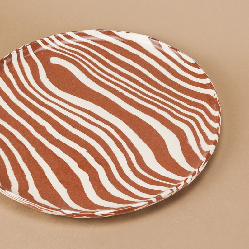 Terracotta & White Dinner Plate
