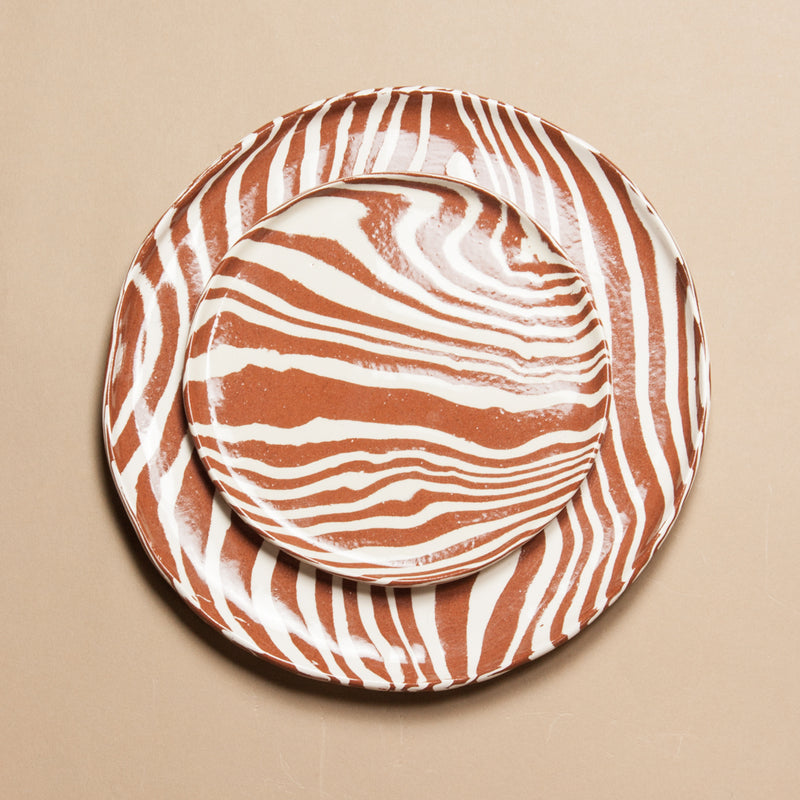 Terracotta & White Dinner Plate