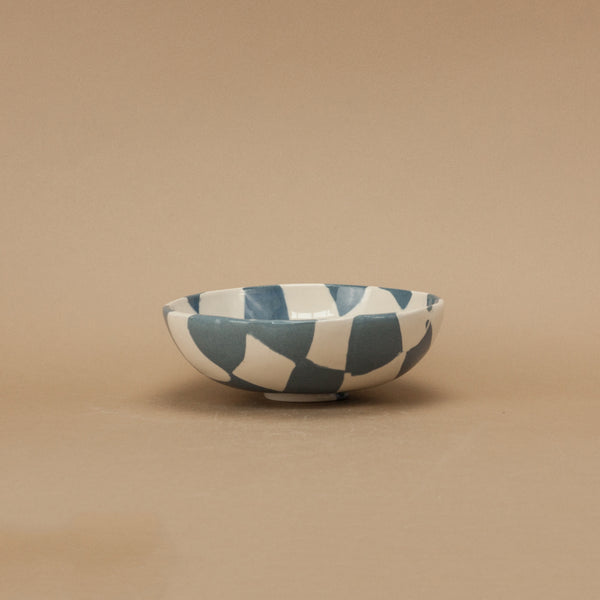 Blue & White Checkerboard Small Bowl