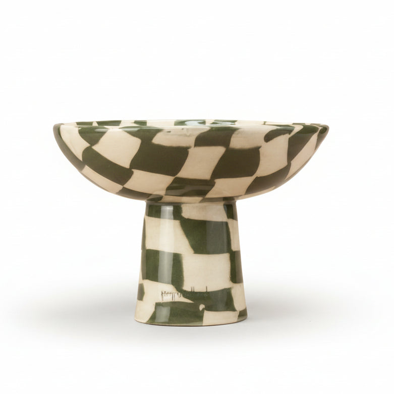 Green & White Checkerboard Medium Chalice