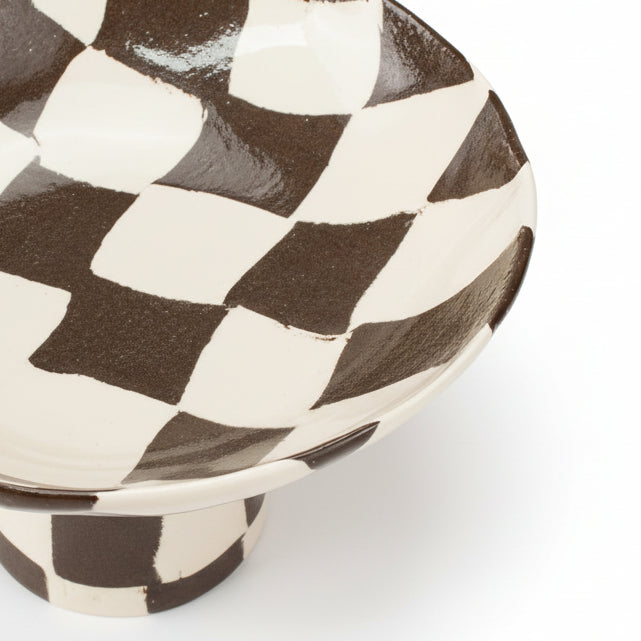 Brown & White Checkerboard Medium Chalice