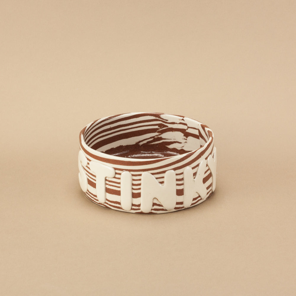 Personalised Terracotta and White Large Pet Bowl