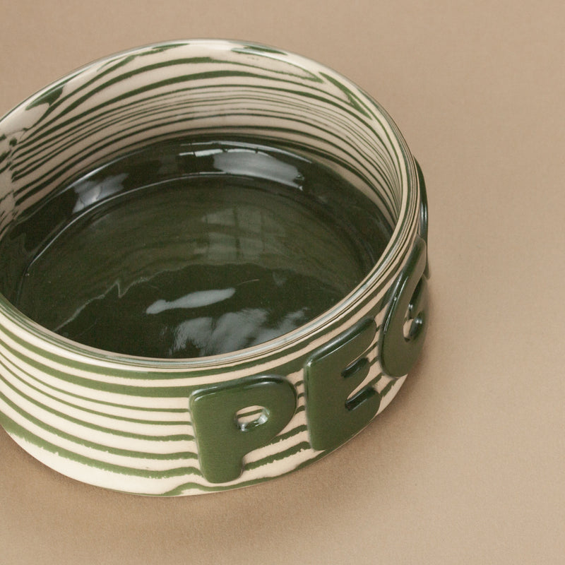 Personalised Green and White Large Pet Bowl