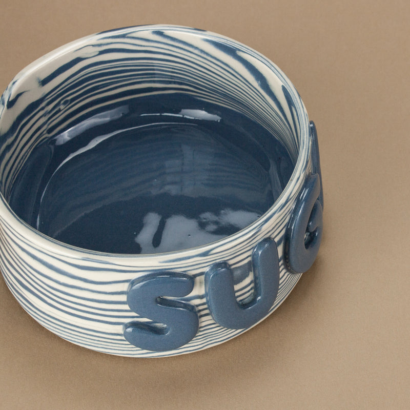 Personalised Blue and White Large Pet Bowl