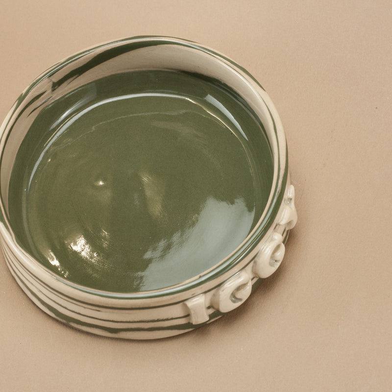 Personalised Green and White Small Pet Bowl