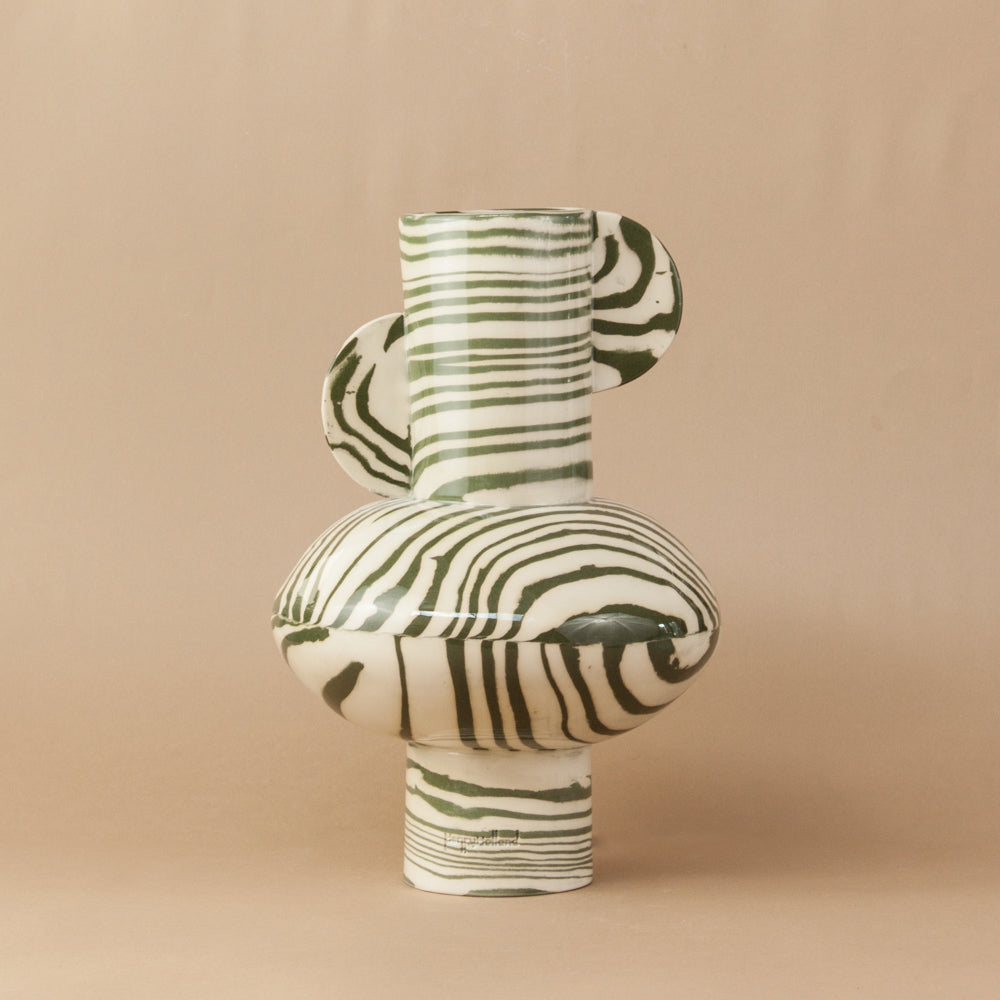 Green and White Maxi Profumo Vase