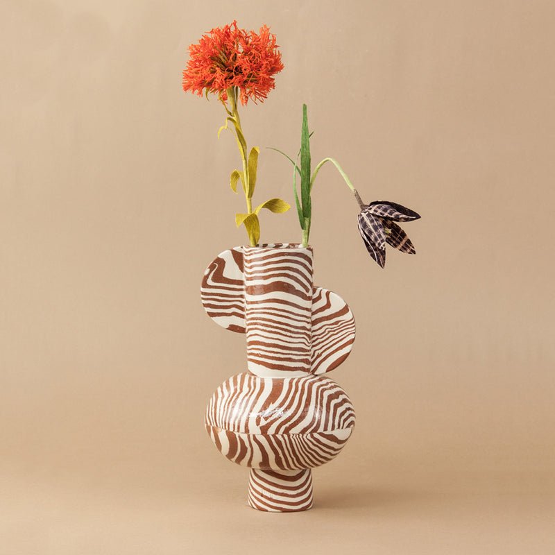 Terracotta & White Profumo Vase