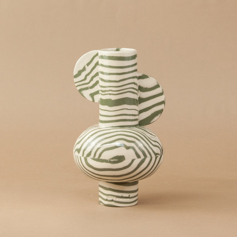 Green & White Profumo Vase
