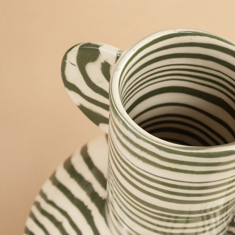 Green and White Maxi Profumo Vase