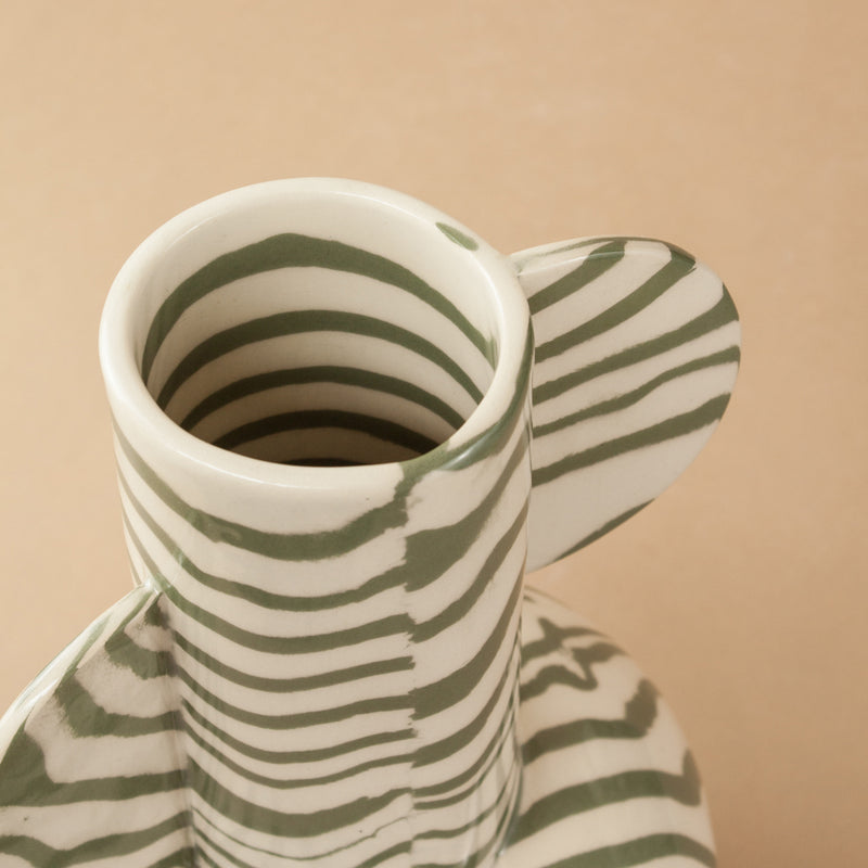Green & White Profumo Vase