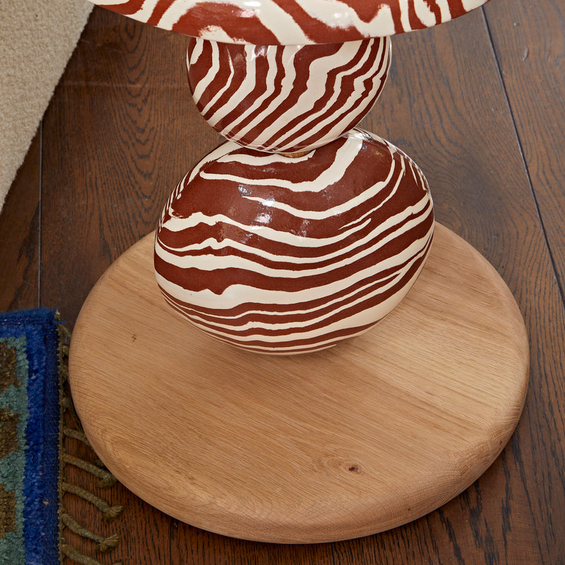Terracotta & White Ceramic "SIDE" Side Table