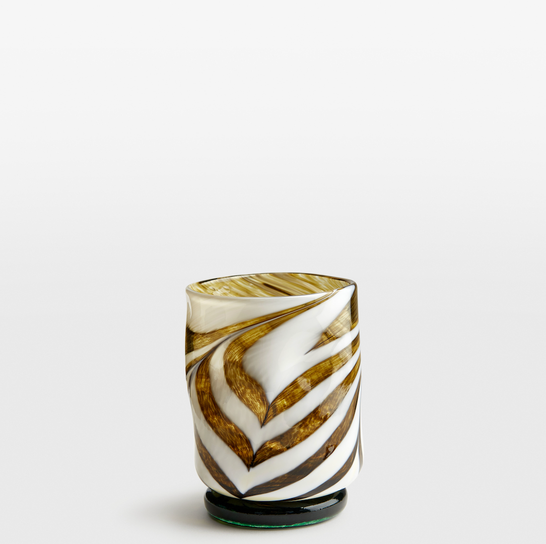 Mix Set of Four Swirl Mid-Ball Glass Tumblers