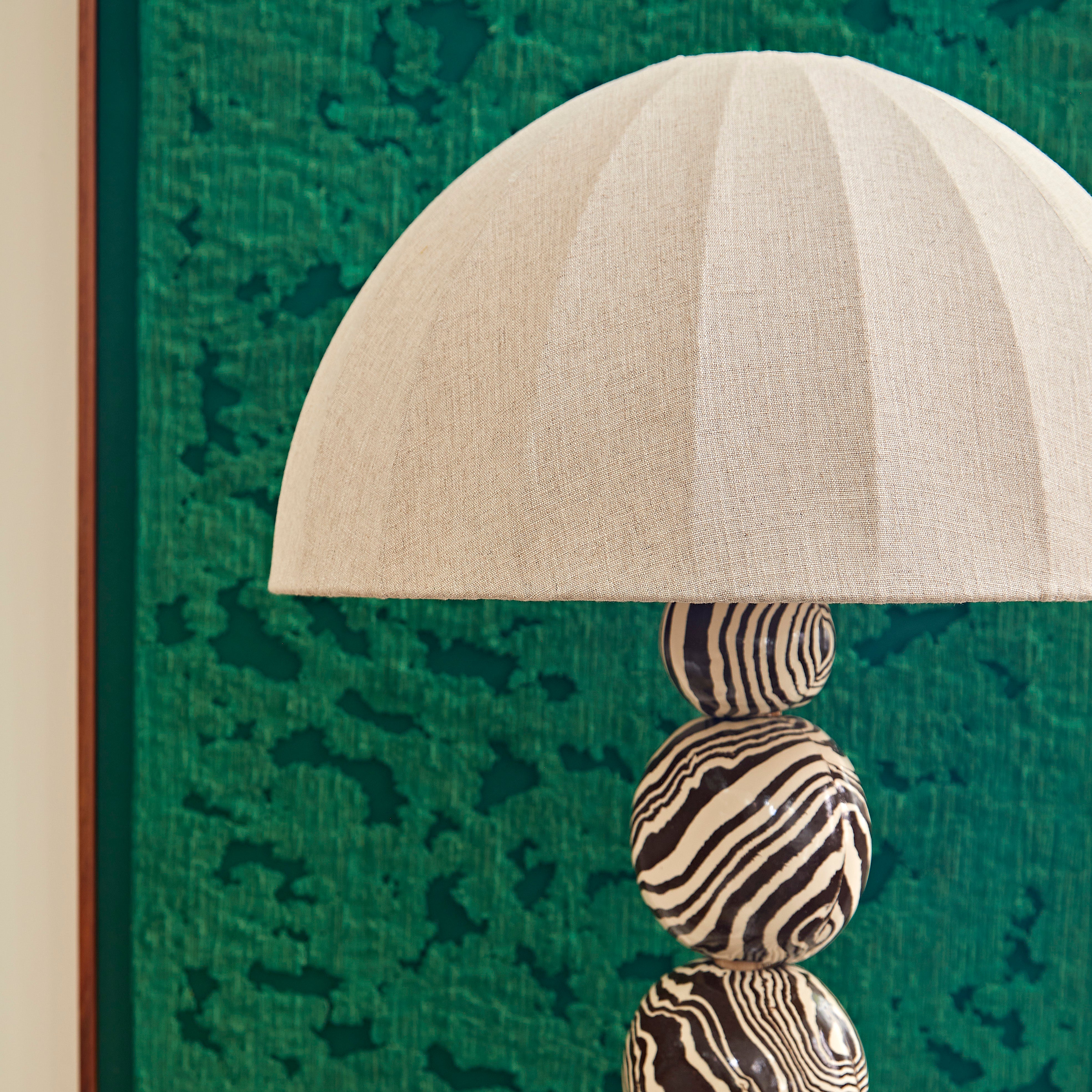 Brown & White Ceramic "TALL" Floor Lamp