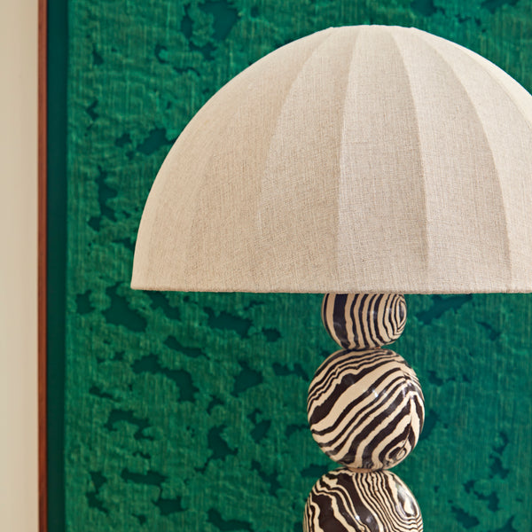 Brown & White Ceramic "TALL" Floor Lamp