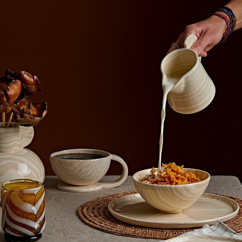 Oatmeal & White Milk Jug