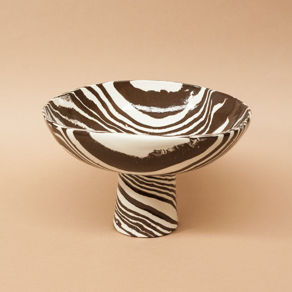 Brown & White Extra Large Chalice Bowl