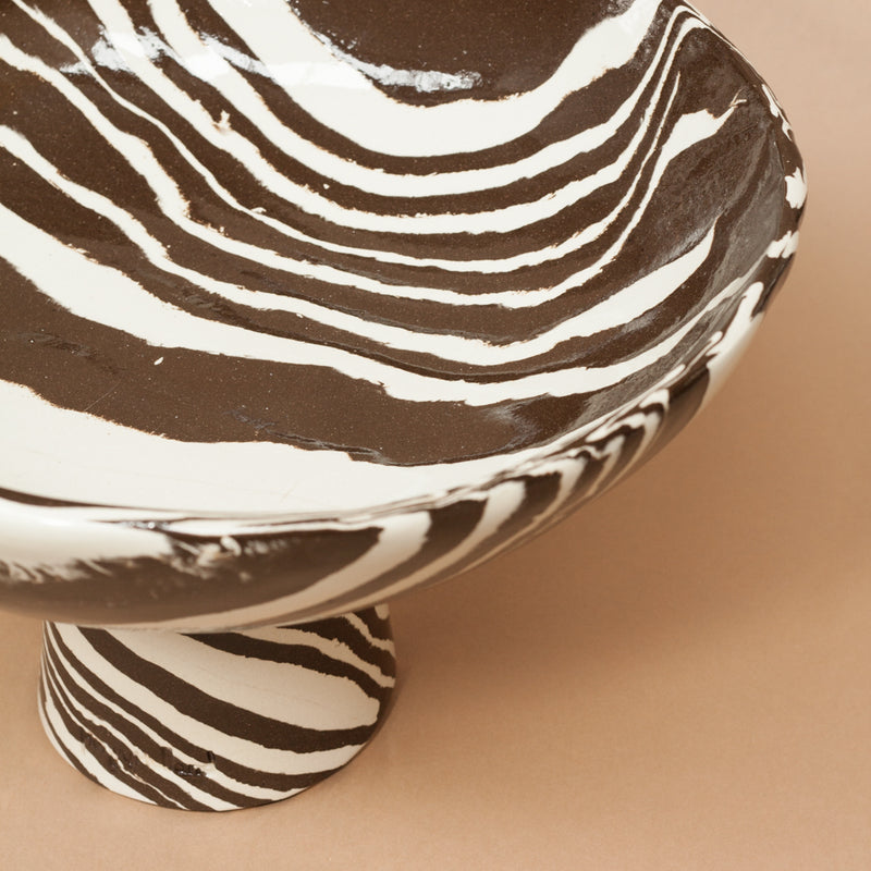 Brown & White Extra Large Chalice Bowl